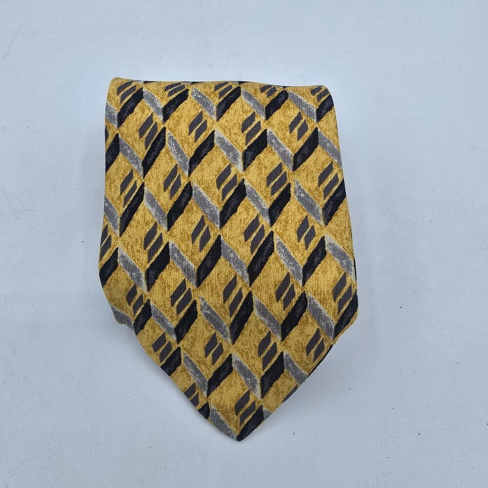 Necktie Mens Vintage Geoffrey Beene Mens Tie Yellow And Black Size Is 57in x 3.5